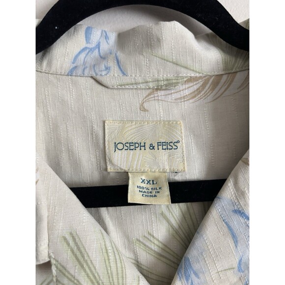Joseph & Feiss Mens XXL 100% Silk Hawaiian Shirt Button Up Tropical Summer Beach - Picture 2 of 4